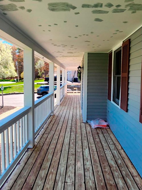 Exterior front porch painting by Alinton's Painting